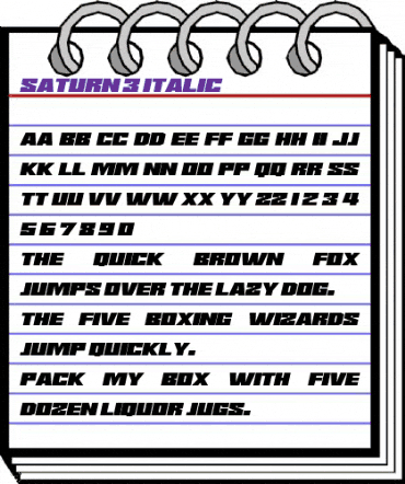 Saturn 3 Italic animated font preview Saturn 3 Italic animated font preview