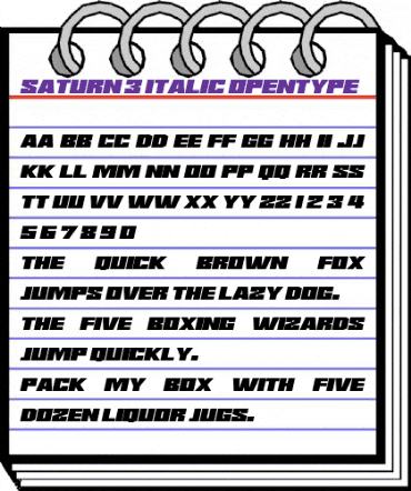Saturn 3 Italic animated font preview Saturn 3 Italic animated font preview