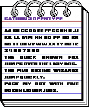 Saturn 3 Regular animated font preview