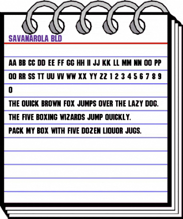 Savanarola Bld Regular animated font preview