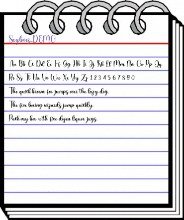 Sayloves_DEMO Regular animated font preview