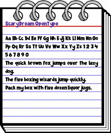Scary Dream Regular animated font preview