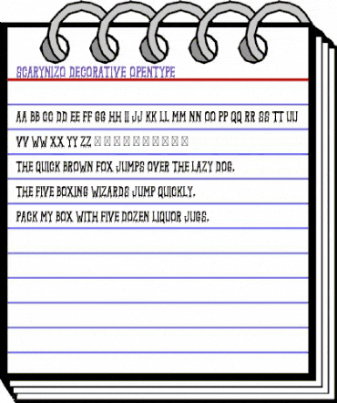 SCARYNIZO DECORATIVE animated font preview