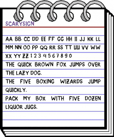 Scary Sign Regular animated font preview Scary Sign Regular animated font preview