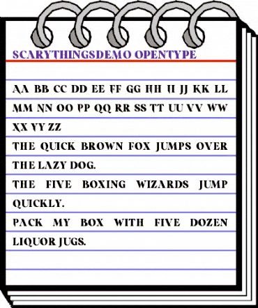 Scary Things DEMO Regular animated font preview