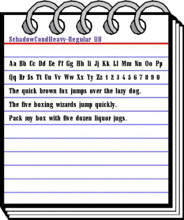 SchadowCondHeavy DB Regular animated font preview SchadowCondHeavy DB Regular animated font preview