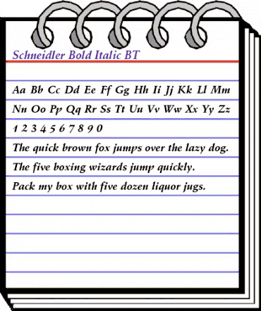 Schneidler BT Bold Italic animated font preview Schneidler BT Bold Italic animated font preview