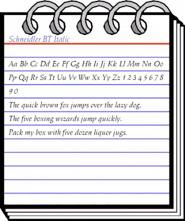 Schneidler BT Italic animated font preview Schneidler BT Italic animated font preview