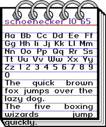 schoenecker 10_65 Regular animated font preview