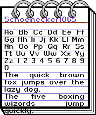 schoenecker 10_65 Regular animated font preview