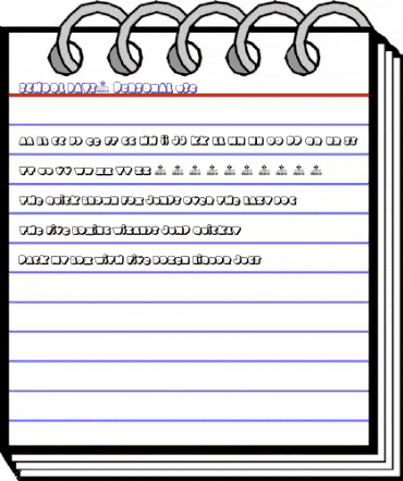 SCHOOL DAYS 2 PERSONAL USE Regular animated font preview