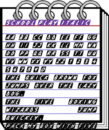 School Play Italic animated font preview