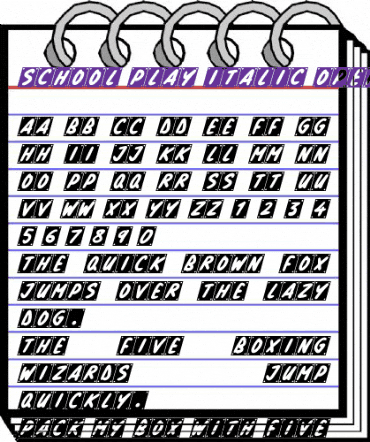 School Play Italic animated font preview