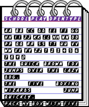 School Play Regular animated font preview