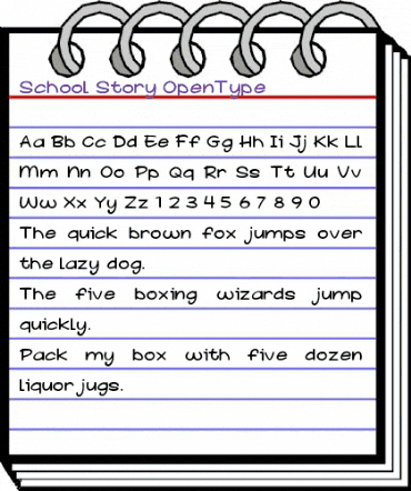 School Story Regular animated font preview