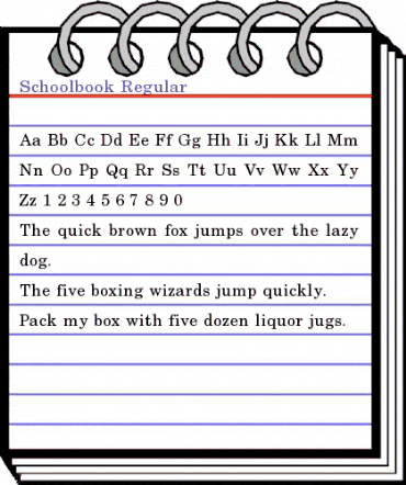 Schoolbook Regular animated font preview Schoolbook Regular animated font preview