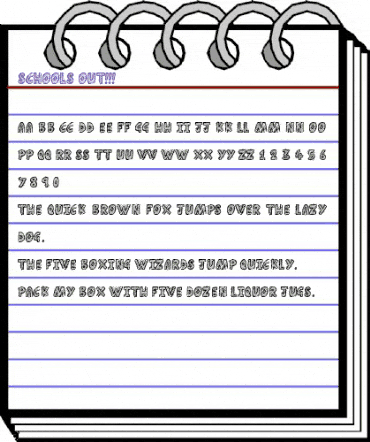 Schools Out!!! Regular animated font preview