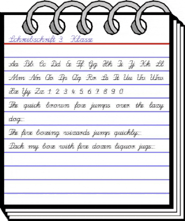 Schreibschrift 3. Klasse Regular animated font preview
