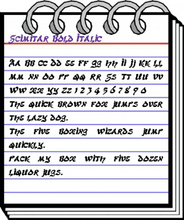 Scimitar Bold Italic animated font preview Scimitar Bold Italic animated font preview