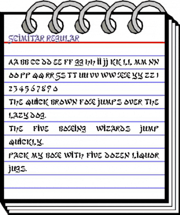 Scimitar Regular animated font preview Scimitar Regular animated font preview