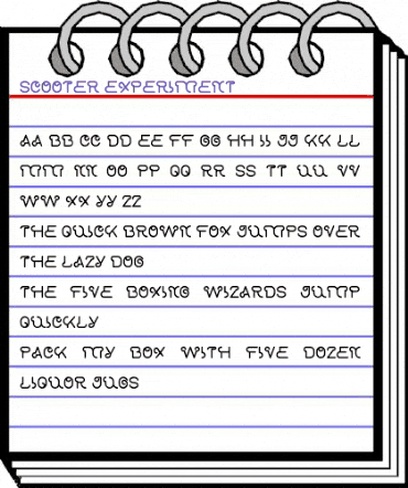 scooter experiment Regular animated font preview