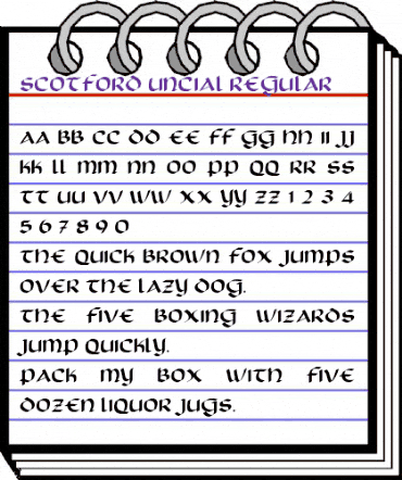 Scotford Uncial Regular animated font preview Scotford Uncial Regular animated font preview