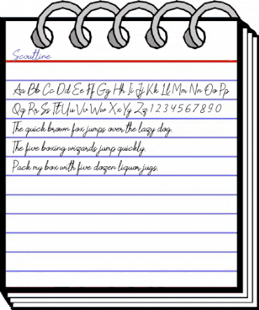 Scoutline Regular animated font preview