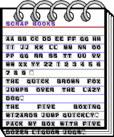 Scrap Books Regular animated font preview