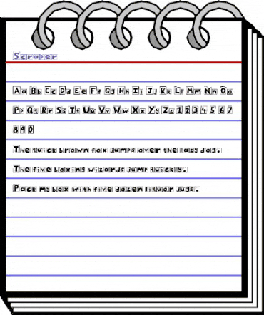 Scraper Regular animated font preview