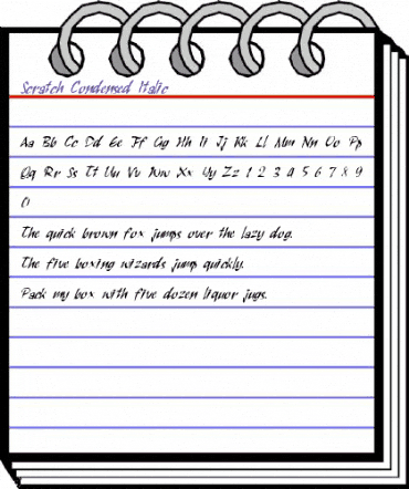 Scratch-Condensed Italic animated font preview