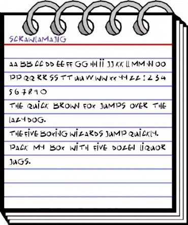 Scrawlamajig Regular animated font preview