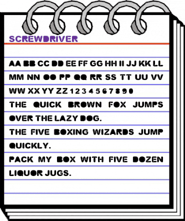 Screwdriver Regular animated font preview