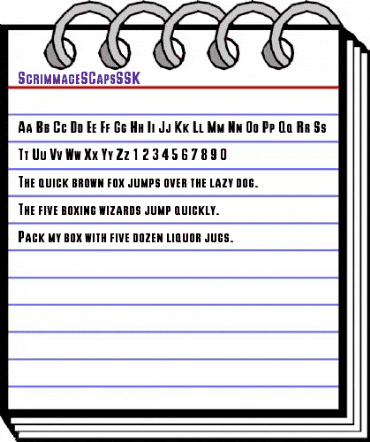 ScrimmageSCapsSSK Regular animated font preview
