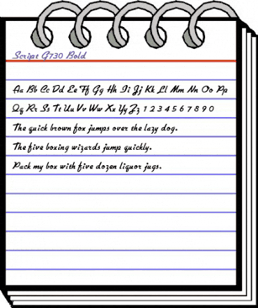 Script-G730 Bold animated font preview