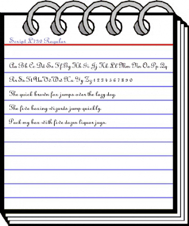 Script-L730 Regular animated font preview