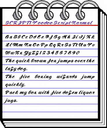 SCRIPT1 Voodoo Script Normal animated font preview