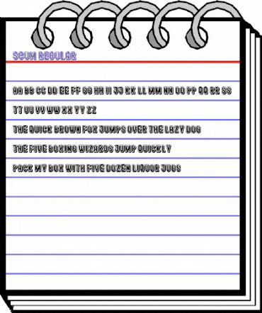 Scum Regular animated font preview