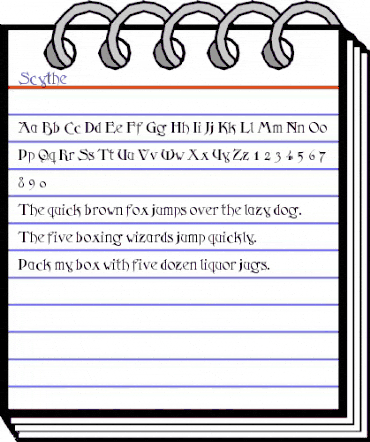 Scythe Regular animated font preview