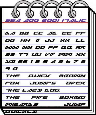 Sea Dog 2001 Italic Italic animated font preview Sea Dog 2001 Italic Italic animated font preview