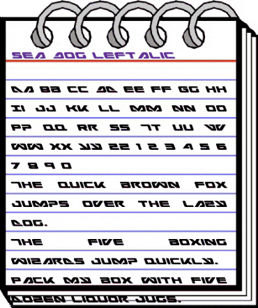 Sea-Dog Leftalic Italic animated font preview