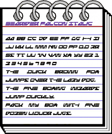 Searider Falcon Italic Italic animated font preview Searider Falcon Italic Italic animated font preview