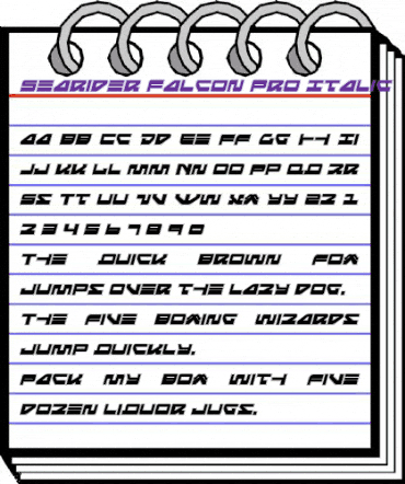 Searider Falcon Pro Italic Italic animated font preview
