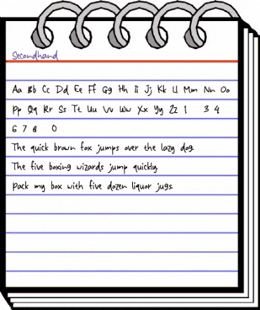 Secondhand Regular animated font preview