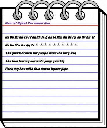 Secret Agent Personal Use Regular animated font preview