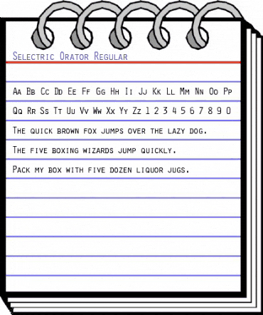 Selectric Orator Regular animated font preview
