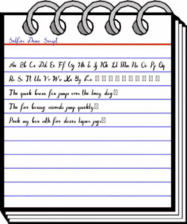 Selfies Demo Script Regular animated font preview