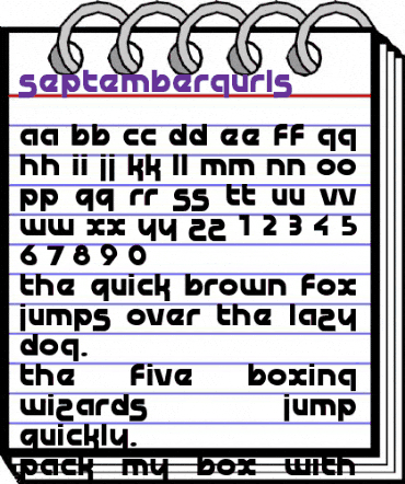 SeptemberGurls Regular animated font preview