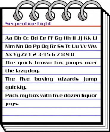 Serpentine Light Regular animated font preview