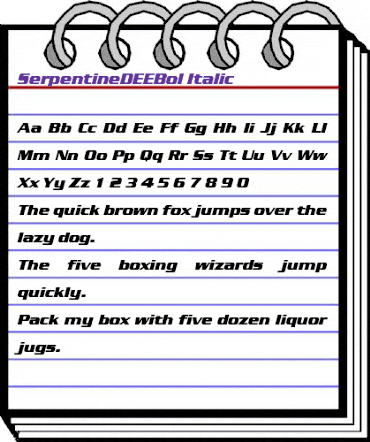 SerpentineDEEBol Italic animated font preview