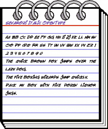Sevarozi Italic Italic animated font preview